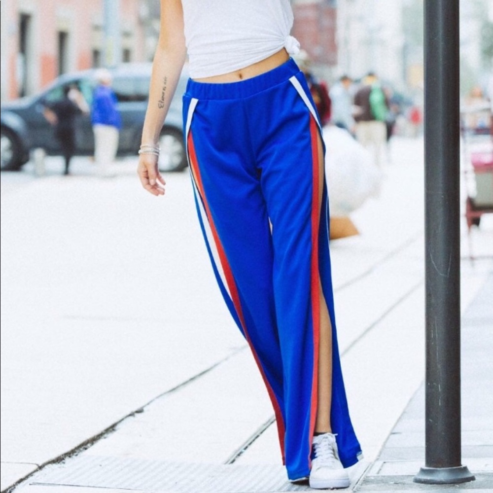 Ruby and Jenna long knit pant with stripe